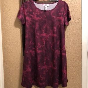 NWOT Just Be Tie dye swing dress. Burgundy wine color. Medium. Super soft